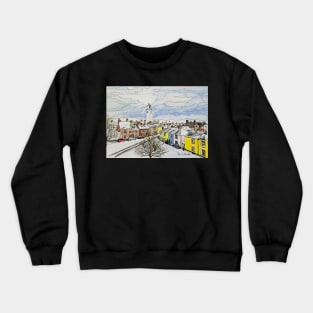 Snow Day in Southwold Painting Crewneck Sweatshirt